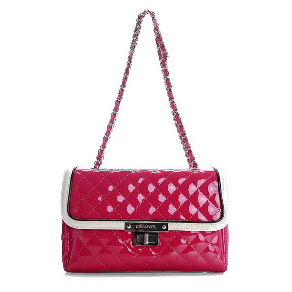 AAA 2012 Latest Chanel A60179 Peach Patent Leather Flaps Shoulder Bag Replica